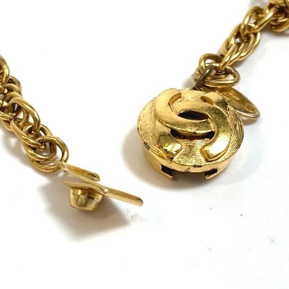 AUTHENTIC CHANEL CC Long chain Necklace Gold Plated Gold - Picture 5 of 12